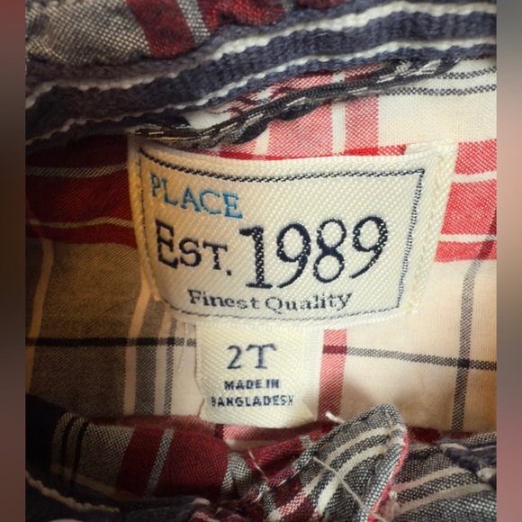 The Children Place Kids Plaid Long-Sleeve shirt with jeans Clothing Set Size 2T - Picture 10 of 13